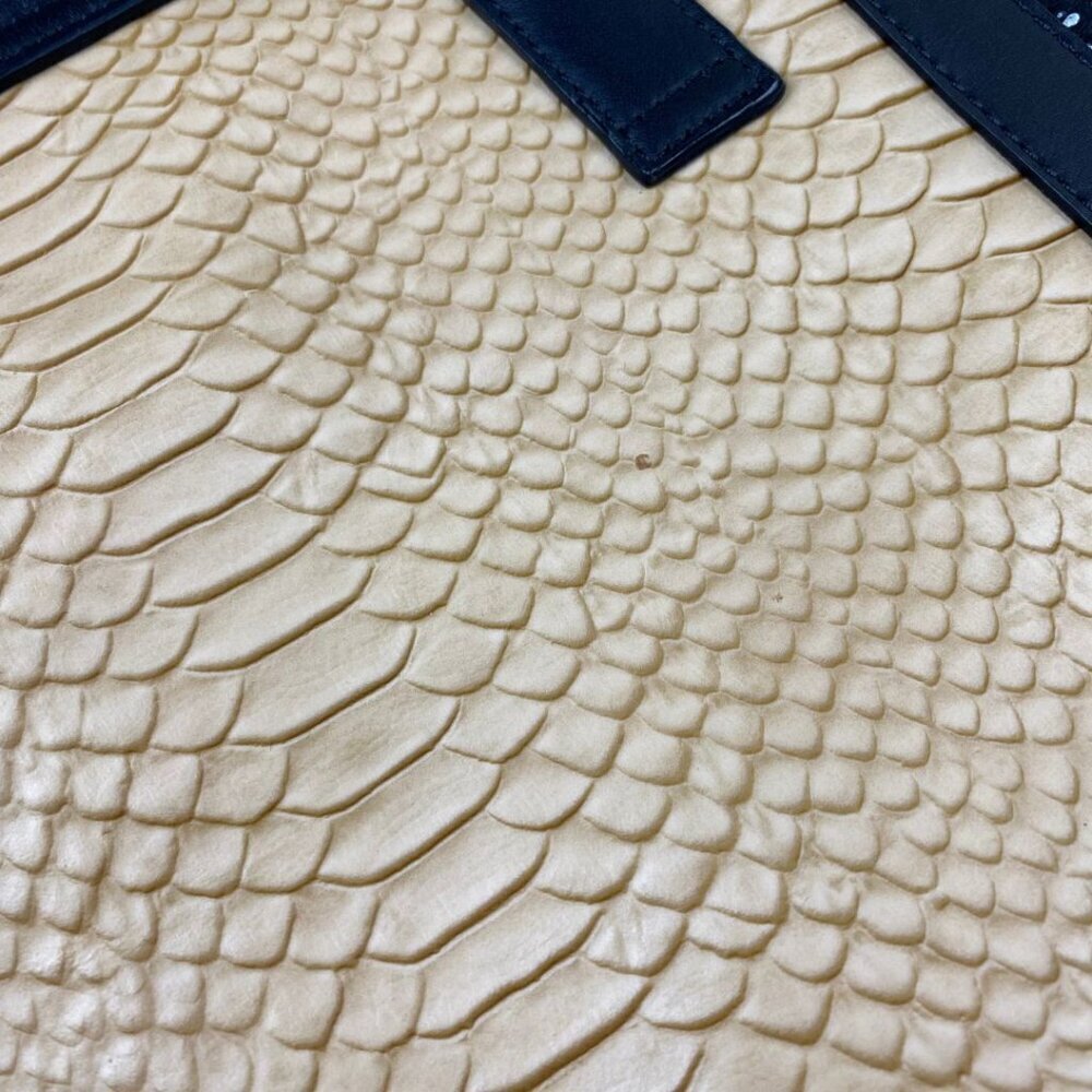 LOEFFLER RANDALL Junior Work Tote Embossed Snake Leather Bag - Picture 7 of 12